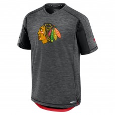 Футболка Chicago Blackhawks Fanatics Heather Charcoal Authentic Pro Rink Performance