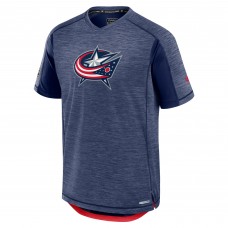 Columbus Blue Jackets Fanatics Heather Navy Authentic Pro Rink Performance T-Shirt