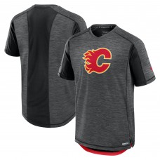 Calgary Flames Fanatics Heather Charcoal Authentic Pro Rink Performance T-Shirt