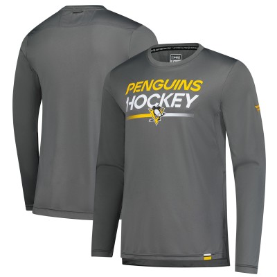 Футболка с длинным рукавом Pittsburgh Penguins Fanatics Gray Authentic Pro Tech