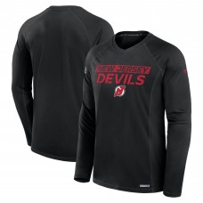 Футболка с длинным рукавом New Jersey Devils Fanatics Black Authentic Pro Rink Tech Raglan