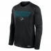 Футболка с длинным рукавом San Jose Sharks Fanatics Black Authentic Pro Rink Tech Raglan