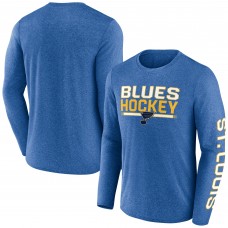 St. Louis Blues Fanatics Heather Blue Sweep Iconic Synthetic Long Sleeve T-Shirt