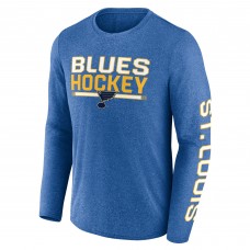 St. Louis Blues Fanatics Heather Blue Sweep Iconic Synthetic Long Sleeve T-Shirt