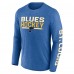 St. Louis Blues Fanatics Heather Blue Sweep Iconic Synthetic Long Sleeve T-Shirt