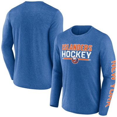 New York Islanders Fanatics Heather Royal Sweep Iconic Synthetic Long Sleeve T-Shirt