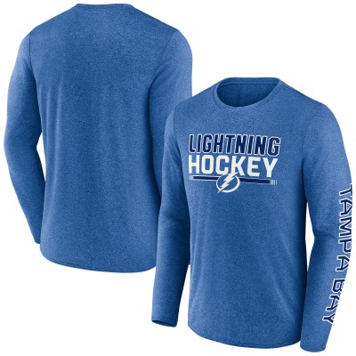Футболка Tampa Bay Lightning Fanatics Heather Blue Sweep Iconic Synthetic Long Sleeve