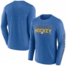 Футболка с длинным рукавом Buffalo Sabres Fanatics Heather Royal Sweep Iconic Synthetic