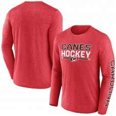 Футболка с длинным рукавом Carolina Hurricanes Fanatics Heather Red Sweep Iconic Synthetic