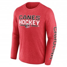 Футболка с длинным рукавом Carolina Hurricanes Fanatics Heather Red Sweep Iconic Synthetic