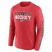 Футболка с длинным рукавом Carolina Hurricanes Fanatics Heather Red Sweep Iconic Synthetic