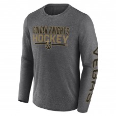 Футболка с длинным рукавом Vegas Golden Knights Fanatics Heather Charcoal Sweep Iconic Synthetic