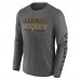 Футболка с длинным рукавом Vegas Golden Knights Fanatics Heather Charcoal Sweep Iconic Synthetic