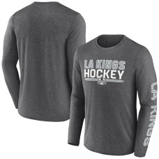 Los Angeles Kings Fanatics Heather Charcoal Sweep Iconic Synthetic Long Sleeve T-Shirt Los Angeles Kings Fanatics Heather Charcoal Sweep Iconic Synthetic Long Sleeve T-Shirt