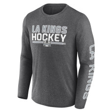 Los Angeles Kings Fanatics Heather Charcoal Sweep Iconic Synthetic Long Sleeve T-Shirt Los Angeles Kings Fanatics Heather Charcoal Sweep Iconic Synthetic Long Sleeve T-Shirt