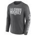 Los Angeles Kings Fanatics Heather Charcoal Sweep Iconic Synthetic Long Sleeve T-Shirt