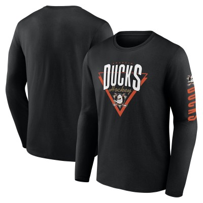 Футболка с длинным рукавом Anaheim Ducks Fanatics Black Headline