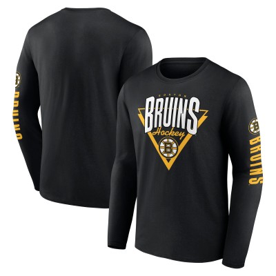 Boston Bruins Fanatics Black Headline Long Sleeve T-Shirt
