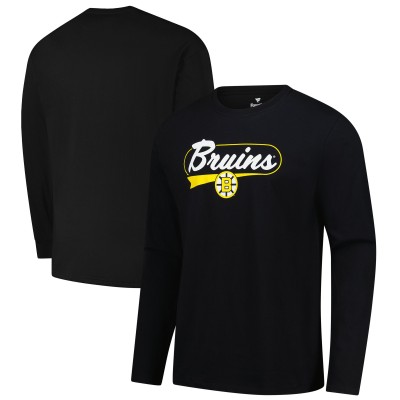 Футболка с длинным рукавом Boston Bruins Fanatics Black Wordmark