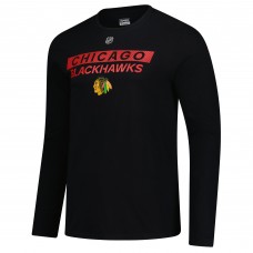 Футболка с длинным рукавом Chicago Blackhawks Fanatics Black Authentic Pro Primary Logo