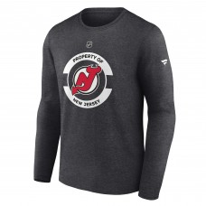 Футболка с длинным рукавом New Jersey Devils Fanatics Heather Charcoal Authentic Pro Practice