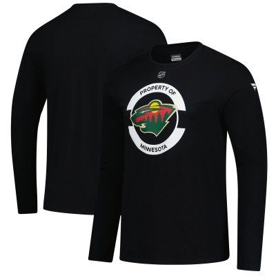 Футболка с длинным рукавом Minnesota Wild Fanatics Black Authentic Pro Practice