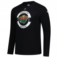 Футболка с длинным рукавом Minnesota Wild Fanatics Black Authentic Pro Practice