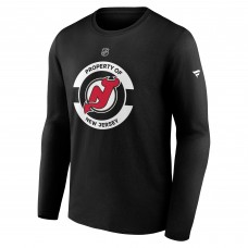 Футболка с длинным рукавом New Jersey Devils Fanatics Black Authentic Pro Practice