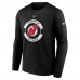 Футболка с длинным рукавом New Jersey Devils Fanatics Black Authentic Pro Practice