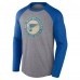 St. Louis Blues Fanatics Heather Gray/Heather Blue 2022 NHL Winter Classic Vintage Distressed Raglan Tri-Blend Long Sleeve T-Shirt