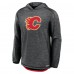 Calgary Flames Fanatics Heather Charcoal Authentic Pro Rink Pullover Hoodie