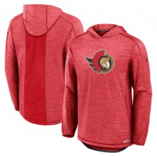 Ottawa Senators Fanatics Heather Red Authentic Pro Rink Pullover Hoodie