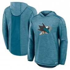 Толстовка San Jose Sharks Fanatics Heather Teal Authentic Pro Rink