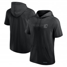 Calgary Flames Fanatics Black Authentic Pro Road Short Sleeve Hoodie