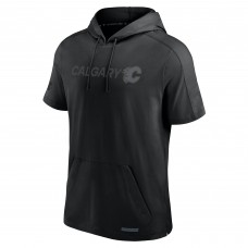 Calgary Flames Fanatics Black Authentic Pro Road Short Sleeve Hoodie