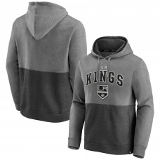 Los Angeles Kings Fanatics Heather Gray/Heather Charcoal Block Party Signature Pullover Hoodie