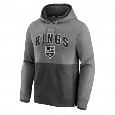 Los Angeles Kings Fanatics Heather Gray/Heather Charcoal Block Party Signature Pullover Hoodie