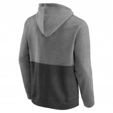 Los Angeles Kings Fanatics Heather Gray/Heather Charcoal Block Party Signature Pullover Hoodie