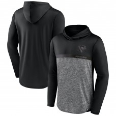 Толстовка Pittsburgh Penguins Fanatics Black/Heather Charcoal Iconic Defender