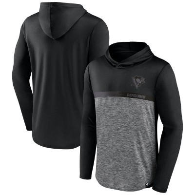 Толстовка Pittsburgh Penguins Fanatics Black/Heather Charcoal Iconic Defender