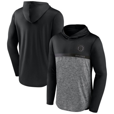 Толстовка Boston Bruins Fanatics Black/Heather Charcoal Iconic Defender