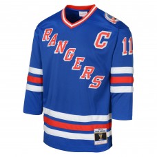 Подростковая New York Rangers Mark Messier Royal Power Play 2.0 Player Jersey with Captain Patch