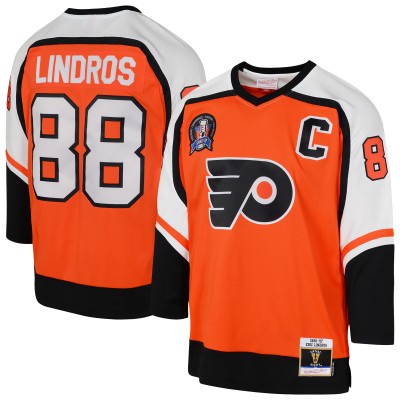 Подростковая Philadelphia Flyers Eric Lindros Mitchell & Ness Orange 1996/97 Power Play 2.0 Player Jersey with Captain Patch