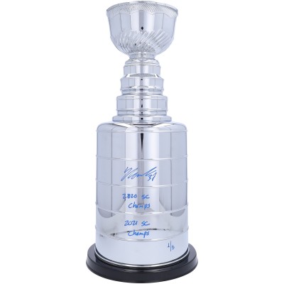 Yanni Gourde Tampa Bay Lightning Autographed Fanatics Authentic 2 Replica Stanley Cup with Multiple Inscriptions - Signed in Blue - Limited Edition #1/5