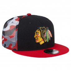 Бейсболка Chicago Blackhawks New Era Black/Red Camo Meshback 9FIFTY Snapback Бейсболка Chicago Blackhawks New Era Black/Red Camo Meshback 9FIFTY Snapback