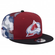 Бейсболка Colorado Avalanche New Era Burgundy/Black Camo Meshback 9FIFTY Snapback