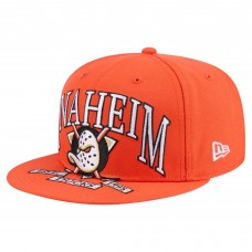 Бейсболка Anaheim Ducks New Era Orange Oversized Vintage Arch 59Fifty