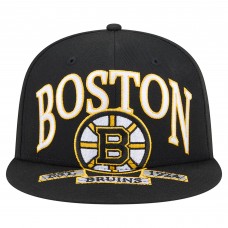 Бейсболка Boston Bruins New Era Black Oversized Vintage Arch 59Fifty