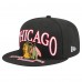 Бейсболка Chicago Blackhawks New Era Black Oversized Vintage Arch 59Fifty