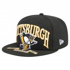 Бейсболка Pittsburgh Penguins New Era Black Oversized Vintage Arch 59Fifty